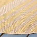 SAFAVIEH Courtyard Collection 6'7" Round Gold/Beige CY6062 Stripe Indoor/ - Image 5