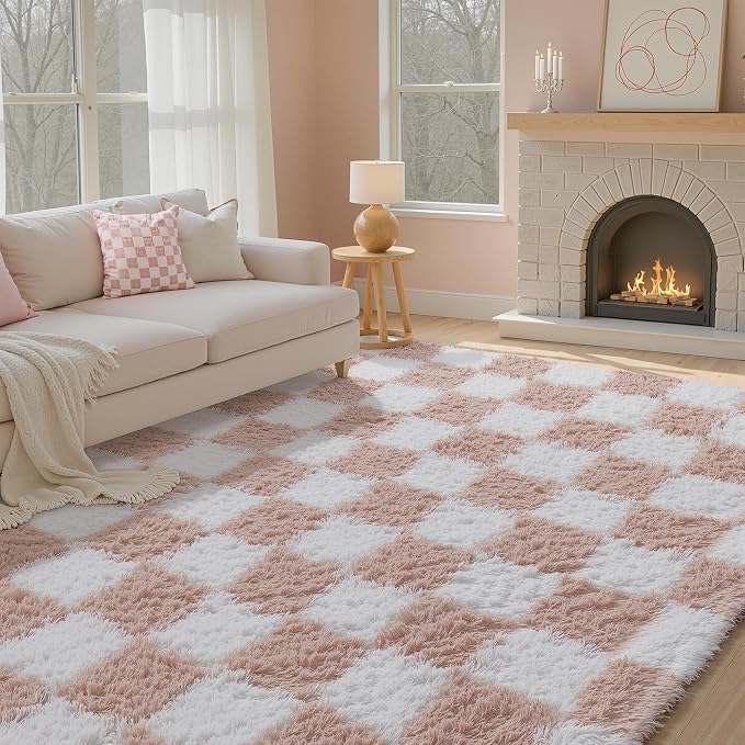 PureCozy Checkered Rug 7x10 for Living Room - Image 3