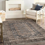 CHAMPLANT Washable Area Rug 4'x6' Vintage Traditional Floor Cover Foldable Thin - Image 2