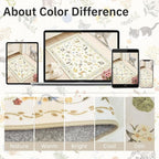 Soalmost Cat 9x12 Area Rugs for Living Room, Machine Washable Animal Floral - Image 8