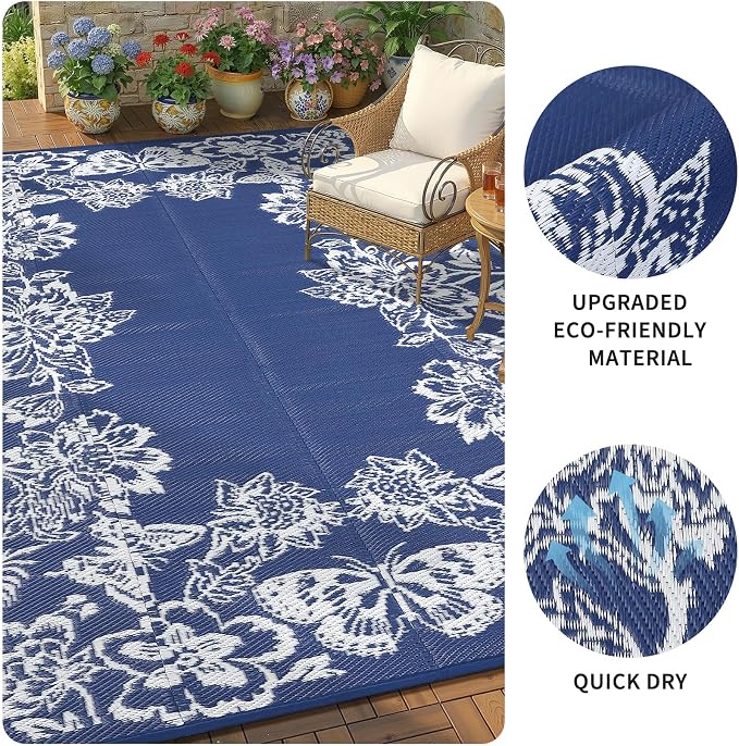 Garvee Outdoor Rugs 8’x10’ Waterproof Reversible Mats, Large Area Plastic Straw - Image 6