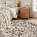 6ft Round Vintage Living Room Area Rug - Image 4