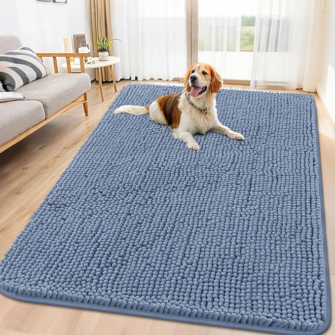 Smiry Dog Door Mat for Muddy Paws 71x46, Absorbent Dirt Trapper, Non-Slip by Smiry