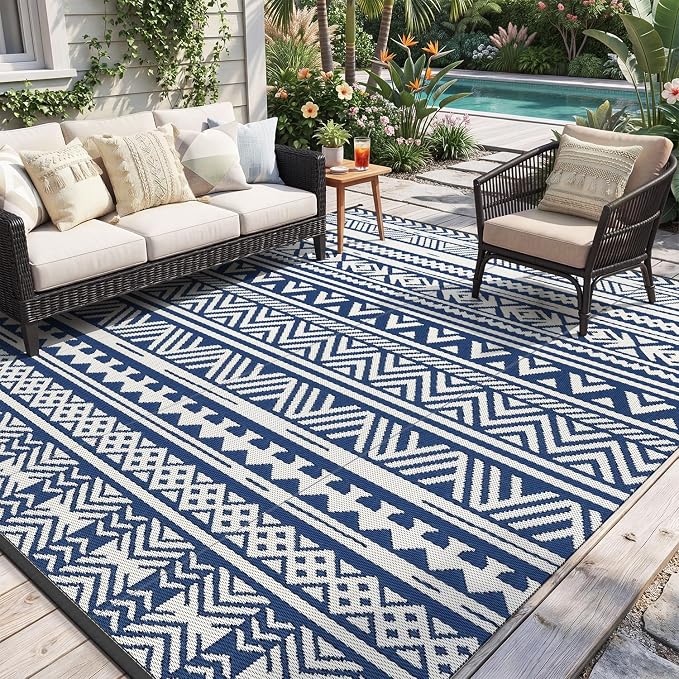 MontVoo-Outdoor Rug Carpet Waterproof 5x8 ft Reversible Patio Rug RV Camping by MontVoo