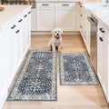 Kitchen Mats Set of 2 Washable Non-Slip – Soft Low Pile Boho Decorative Runner by BYYVOORugsforYourHome
