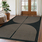 Lahome Modern Rainbow Easy Jute Carpet, Washable 5x7 Area Rugs by Lahome