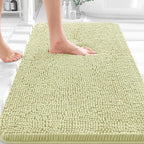 OLANLY Bathroom Rugs 35x24, Extra Soft Absorbent Chenille Bath Rugs, Rubber by OLANLY