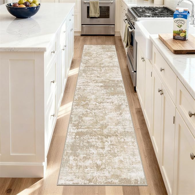 Runners for Hallways Non-Slip 2x8 Washable Kitchen Rug Abstract Tear and Stain - Image 2