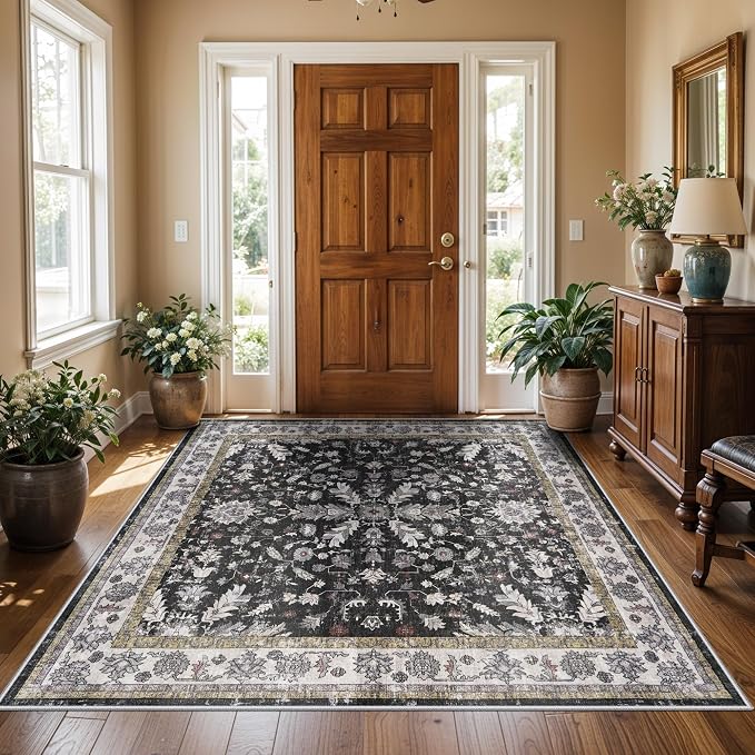 Square Rugs 5x5 Washable for Entryway: Non Slip Indoor Foot Carpet for Living - Image 8