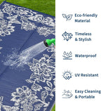 Garvee 5’x8’ Waterproof Patio Outdoor Rug, Outdoor Plastic Straw Rug - Image 3