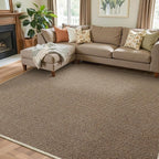 Faux Jute Area Rug 9'x12', Washable & Non-Slip, Taupe | 0.27" Low Pile Easy by Unknown