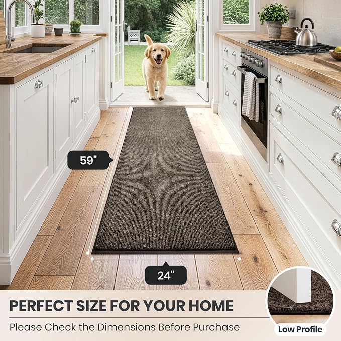 PURRUGS Dirt Trapping Door Mat 24" x 59", Non-Slip Machine Washable Entry Rug - Image 8
