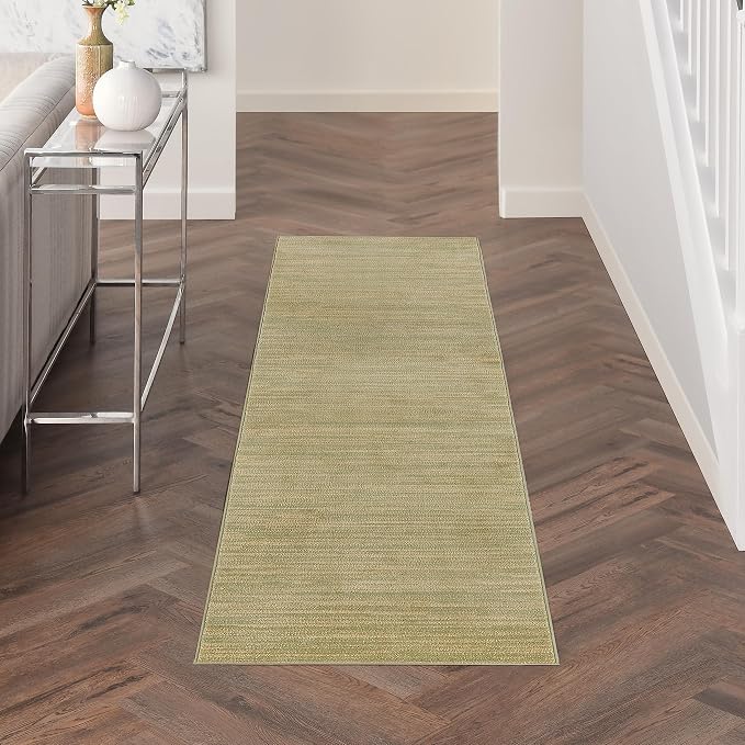Nourison Home Nourison Essentials Green Gold 2'2" x 10' Area Rug by NourisonHome
