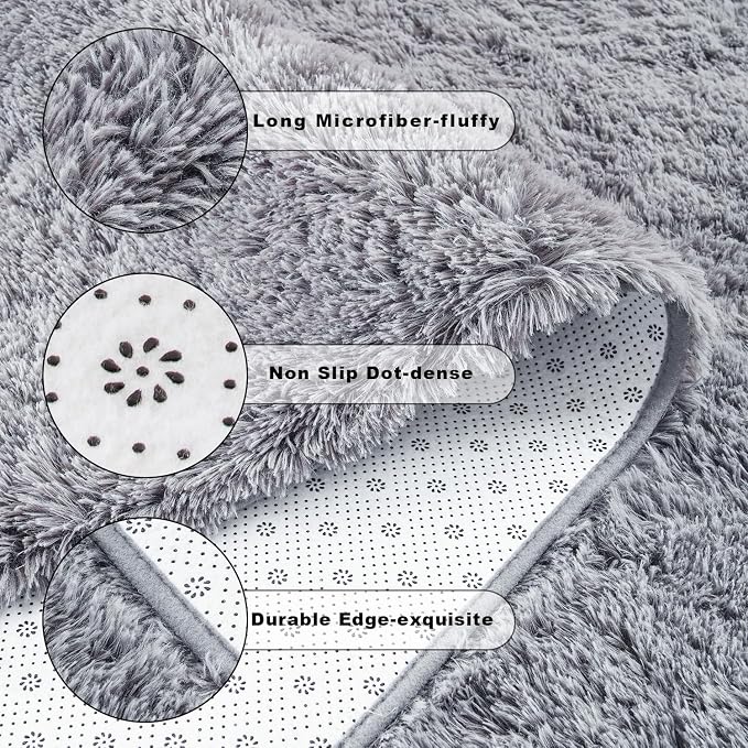 Chicrug Soft Area Rugs for Bedroom Living Room Plush Fluffy Rug 5x8 Feet - Image 6