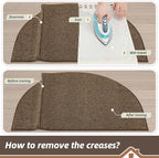 BEQHAUSE Dirt Trapper Door Mat 26" x 40" Half Circle Non-Slip Washable Doormats - Image 9