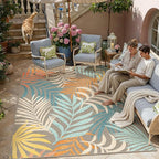 8x10 Indoor Outdoor Area Rug Washable Patio Rug Brown Non Slip Non Shedding by WondRg
