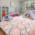 ONASAR 5x7 Area Rugs for Living Room Bedroom, Fluffy Pink and Grey Throw Rug - Image 8