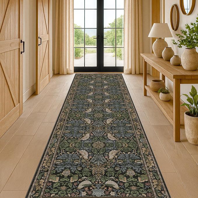 10 ft Long Vintage Runner Rugs for Hallways by HazoHaus
