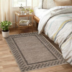 Small Area Rug 2x3 Modern Checkered Entry Rug Solid Color Scalloped Kitchen - Image 8