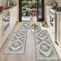 Madane Washable Kitchen Rug Set of 3, Small Area Rug Non-Slip Vintage Entryway by Madane