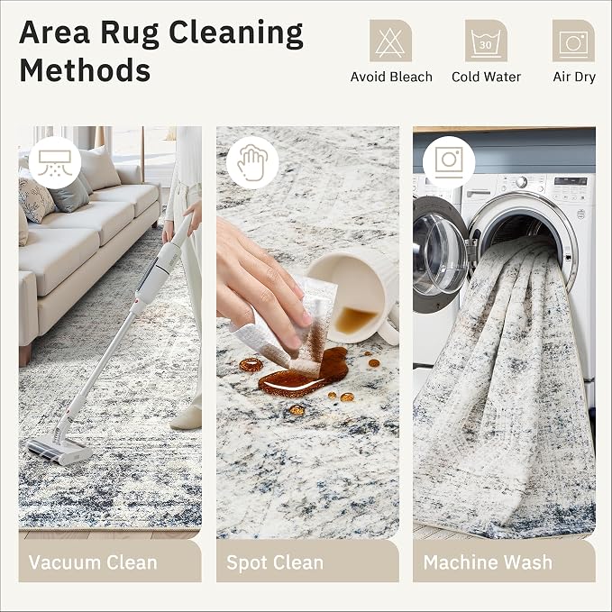 Soalmost 6x9 Area Rug for Living Room Washable 6x9 Non-Slip Modern Rugs for - Image 9