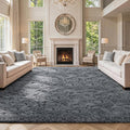 10X14 Large Shag Area Rugs for Living Room Bedroom, Big Soft Purple Fluffy Rug by Boshengya