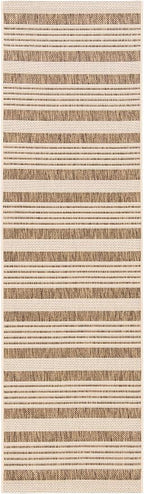 SAFAVIEH Courtyard Collection 2'3" x 8' Brown/Bone CY6062 Stripe - Image 3