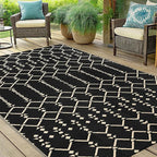 Smiry Outdoor Rug 5x8 ft, Waterproof Reversible Plastic Straw Rugs, Boho - Image 6