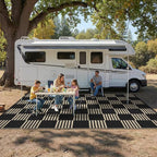 Garvee Waterproof Outdoor Rug 10x20, Checkered Foldable Plastic Straw Patio - Image 6