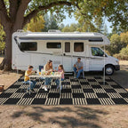 Garvee Waterproof Outdoor Rug 5x8, Checkered Foldable Plastic Straw Patio - Image 6