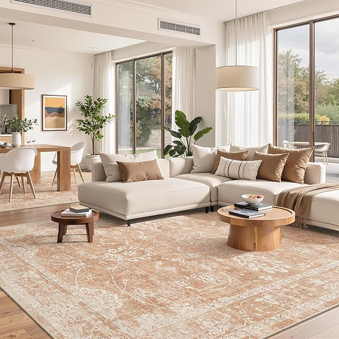Madane Washable 6x9 Area Rugs for Living Room, Vintage Rug by Madane