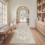 Madane Hallway Runner Rug 2'6''x12', Non Slip Vintage 12ft Runners by Madane
