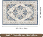 befbee 8x10 Area Rug for Living Rooms, Stain Resistant Neutral Washable Rugs - Image 2