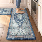 Collive Boho Kitchen Rugs Set of 2 Non Skid Kitchen Mats by Collive