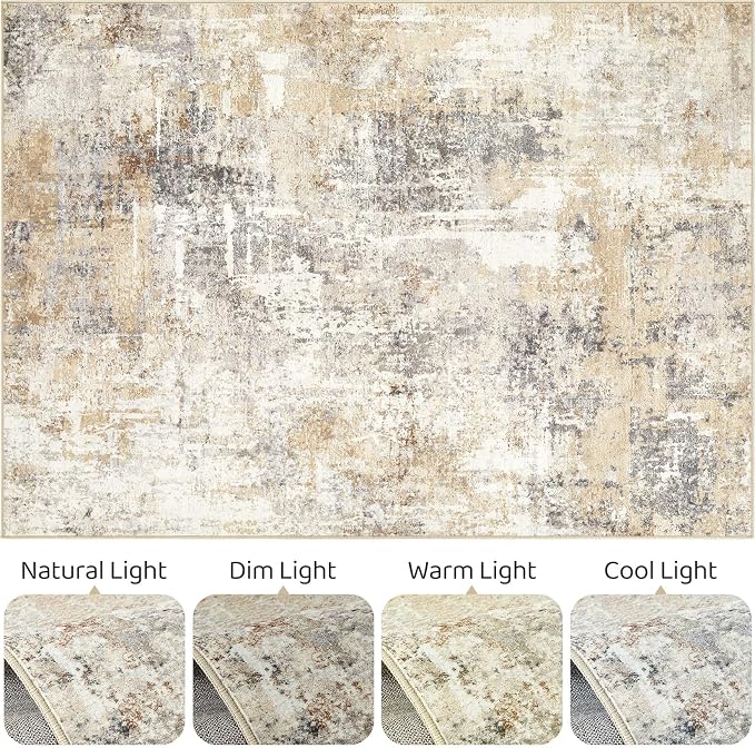 2x4 Rug Washable Runner Rug: Small Abstract Modern Non-Slip Soft Accent Doormat - Image 7