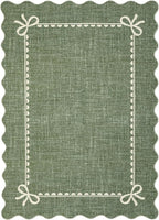 GarveeHome Scalloped Bow Rug for Living Room, Solid Green Rug for Dorm - Image 4