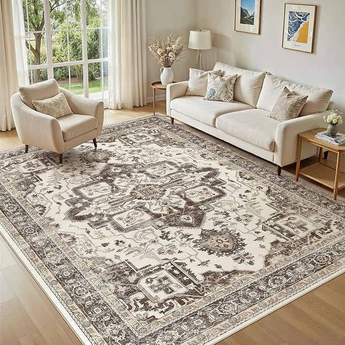 Washable 5x7 Area Rug for Living Room by JessibouAreaRug