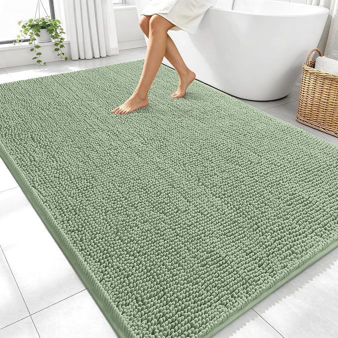 OLANLY Large Bathroom Rugs 70x46, Extra Soft Absorbent Chenille Bath Rugs by OLANLY