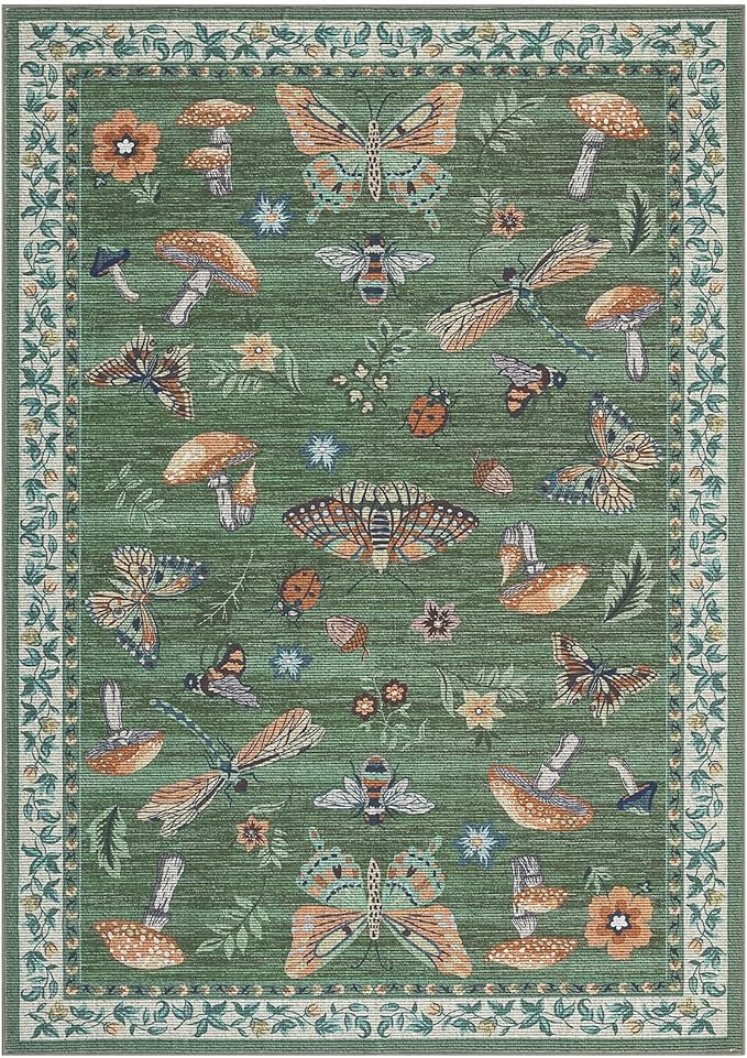 ROYHOME Mushroom Washable Rug 5x7 Area Rugs - Image 2