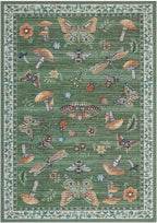 ROYHOME Mushroom Insect Area Rug 4x6 Green - Image 2