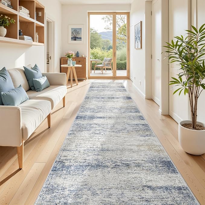 Washable Runner Rug 2.5x14, Non-Slip Long Hallway Runner by Restydon