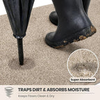 PURRUGS Dirt Trapping Door Mat 20" x 31.5", Non-Slip Machine Washable Entryway - Image 2
