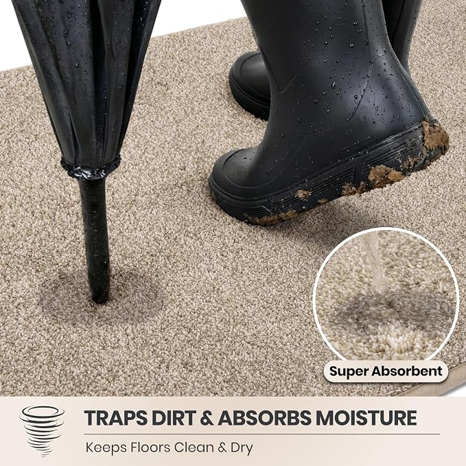PURRUGS Dirt Trapping Door Mat 31.5" x 47", Non-Slip Machine Washable Entryway - Image 2
