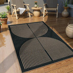 Lahome Enfys Modern Rainbow Easy Jute Outdoor Patio Rug, 3x5 Black Washable Rugs - Image 8