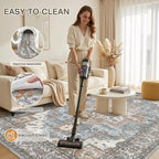 5x7 Area Rugs Living Room: Washable Vintage Rug Large Non-Slip Stain Resistant - Image 2