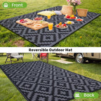 Smiry Waterproof Outdoor Rug 10X14 ft, Reversible Plastic Straw Patio Camping - Image 6