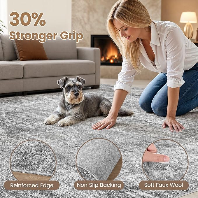 Washable 7x9 Area Rug for Living Room - Image 3
