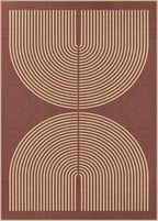 Lahome Enfys Modern Rainbow Easy Jute Outdoor Rug 5x7, Stain Resistant Red - Image 7