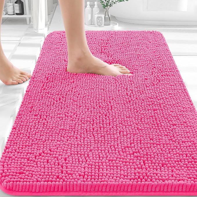 OLANLY Bathroom Rugs 30x20, Extra Soft Absorbent Chenille Bath Rugs, Rubber by OLANLY