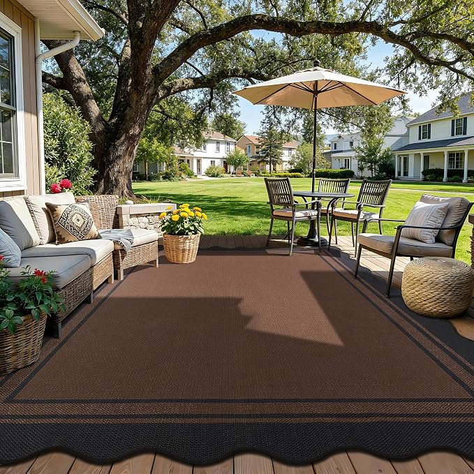 8x10 Scalloped Rug Easy Jute Washable Rug - Image 2